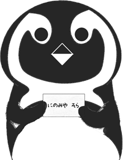 名刺を持ったペンギンのキャラクター